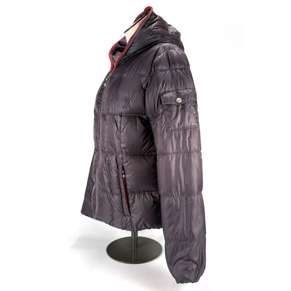 Eddie Bauer Goose Down Zip Hood Jacket Womens LG Feather Coat EB550 Lightweight - Picture 7 of 14